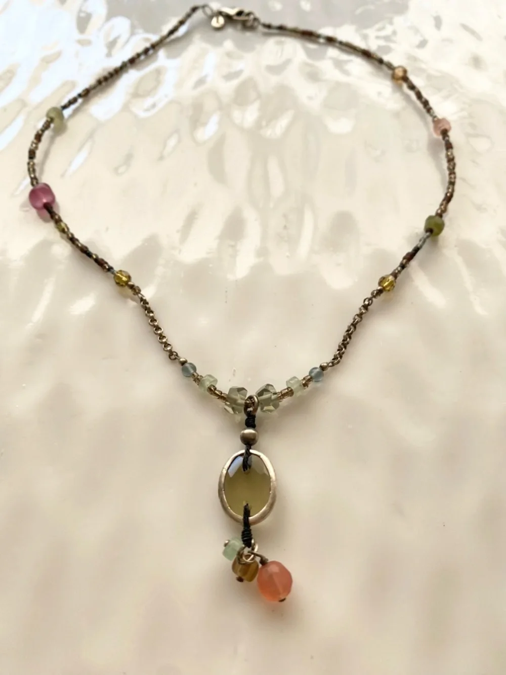 Silpada Delicate Multicolor Bead Pendant Necklace N2008  17” inches - Picture 3 of 8